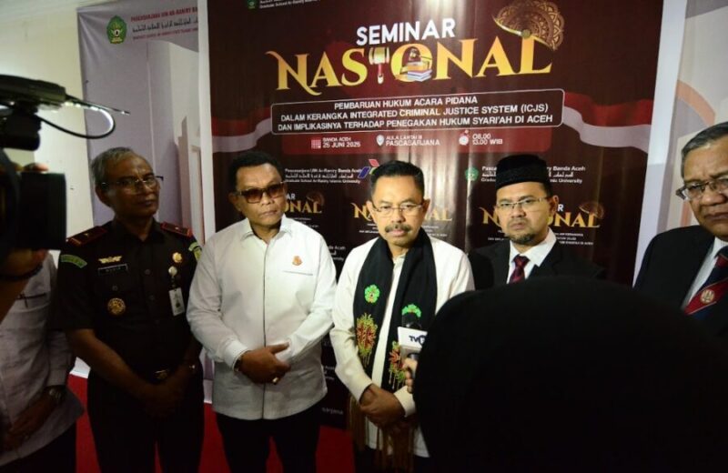Jaksa Agung Muda Tindak Pidana Umum (JAM-Pidum) Asep N. Mulyana dalam seminar nasional di Aula Pascasarjana UIN Ar-Raniry, Banda Aceh pada Rabu 25 Juni 2025.