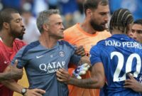 Kericuhan di akhir laga Chelsea vs PSG di Piala Dunia Antarklub. (Reuters/Jeenah Moon)