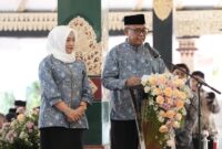 Bupati Sleman Harda Kiswaya saat memberikan sambutan