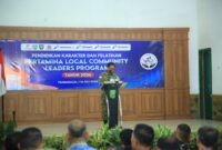 Letkol CZI Achmad Affandi, S.E., M.M., M.Tr.Mil., memberikan sambutan saat membuka Pertamina Local Community Leaders Program (PLCLP) 2026 Zona 4 di Markas Batalyon Zeni Tempur 2, Kota Prabumulih