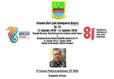 Seluruh Jajaran  Dinas PENDIDIKAN Kabupaten Bekasi Mengucapkan Selamat Hari Jadi Kabupaten Bekasi  Ke 76 & Dirgahayu Kemerdekaan Republik Indonesia ke 81