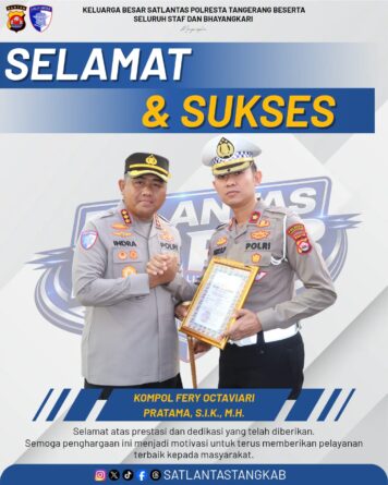 Kompol Fery Octaviari Pratama, Kasat Lantas Polresta Tangerang, Terima Penghargaan dari Kapolresta Kompol Fery Octaviari Pratama, Kasat Lantas Polresta Tangerang, Terima Penghargaan dari Kapolresta