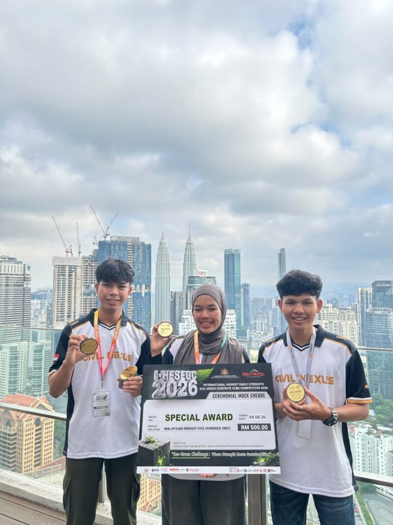 Mahasiswa Teknik UMY yang berhasil meraih tiga penghargaan di Kompetisi Beton Internasional Malaysia