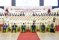 Foto bersama mahasiswa Profesi Ners UMY yang baru saja diambil sumpahnya bersama pimpinan UMY, FKIK UMY, Majelis Diktilitbang PP Muhammadiyah, dan PPNI