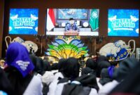 Ketum PP Muhammadiyah, Prof. Dr. Haedar Nashir, M.Si saat menyampaikan sambutan secara daring kepada peserta Masa Ta'aruf (Mataf) Mahasiswa Baru UMY TA 2026/2027