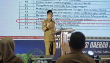Rahmat Mirzani Djausal memberikan paparan saat membuka Rapat Koordinasi Daerah (Rakorda)