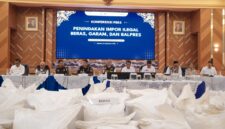 Suasana Konferensi Pers Penindakan Impor Ilegal Beras, Garam, dan Balpres di Kantor Pusat DJBC, Jakarta