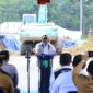 Gubernur Sumsel Herman Deru menyampaikan arahan saat memimpin groundbreaking pembangunan Jembatan Seleman Ulu di Kecamatan Muara Pinang, Empat Lawang