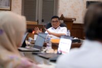 Gubernur Banten Andra Soni memimpin rapat pembahasan Rancangan Pergub tentang Corporate University di Gedung Negara Provinsi Banten, Kota Serang