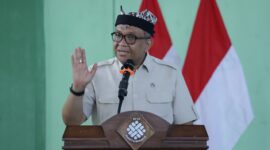 Wamenaker Afriansyah Noor memberikan arahan saat menghadiri kegiatan Penguatan Sinergitas Pelatihan di BPVP Banyuwangi, Jawa Timur