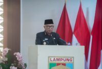 Gubernur Lampung Rahmat Mirzani Djausal menyampaikan sambutan dalam Rapat Paripurna DPRD Provinsi Lampung tentang Raperda Perubahan APBD 2026.