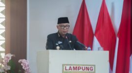 Gubernur Lampung Rahmat Mirzani Djausal menyampaikan sambutan dalam Rapat Paripurna DPRD Provinsi Lampung tentang Raperda Perubahan APBD 2026.