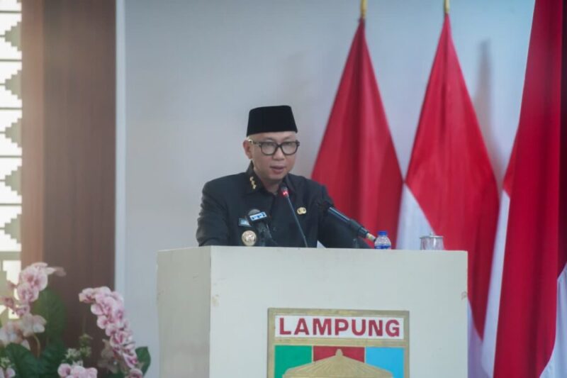 Gubernur Lampung Rahmat Mirzani Djausal menyampaikan sambutan dalam Rapat Paripurna DPRD Provinsi Lampung tentang Raperda Perubahan APBD 2026.