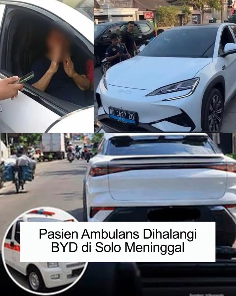 Ambulans SABER yang membawa pasien lansia dari Blimbing, Sukoharjo, ke RSUD dr Moewardi sempat terhalang mobil BYD putih di Jalan Yos Sudarso, Solo. Pasien, Suparjo Rahmad, meninggal dunia pada Rabu (23/9/2026) pagi setelah dirawat di rumah sakit.