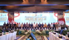 Foto bersama rombongan Komisi III DPR RI dan unsur penegak hukum di Banten usai pertemuan monitoring ekosistem penegakan hukum.
