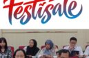 Kepala Bagian Perekonomian dan Kerja Sama Kota Yogyakarta Danang Yuli Saksono (depan, kemeja putih kanan) bersama narasumber lainnya memberikan paparan dalam jumpa pers FestiSale dan Gemati Pasar Jogja di Ruang Yudhistira