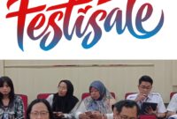 Kepala Bagian Perekonomian dan Kerja Sama Kota Yogyakarta Danang Yuli Saksono (depan, kemeja putih kanan) bersama narasumber lainnya memberikan paparan dalam jumpa pers FestiSale dan Gemati Pasar Jogja di Ruang Yudhistira