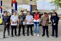 Kunjungan lapangan tim koordinasi pengawasan distribusi BBM subsidi di salah satu SPBU wilayah Lampung untuk memantau situasi secara langsung.