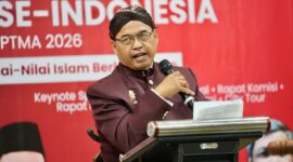  Ketua Panitia Forkom GB-PTMA 2026, Prof. Dr. Sidik Jatmika, M.Si., menyampaikan sambutan dan gagasannya mengenai 