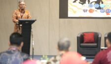 Foto Dekan FH UMY, Prof. Iwan Satriawan memberikan sambutan dalam Munas Dekan FH PTMA di Student Dormitory UMY
